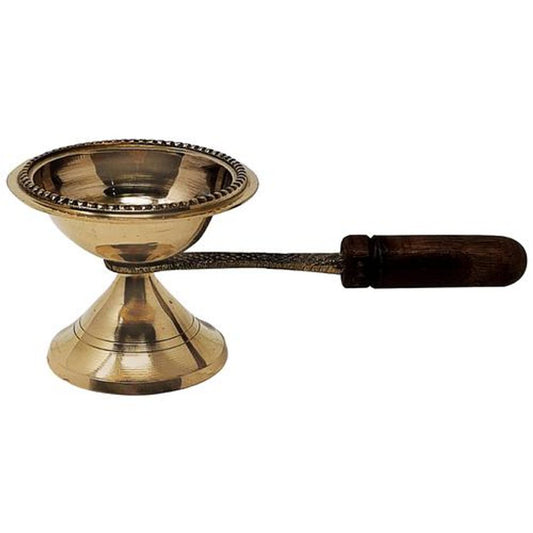 Brass Dhoop Aarti With Wooden Handle,No.3