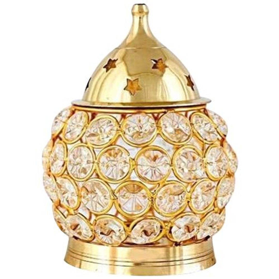 Brass Deepa Matki - Round, No.1