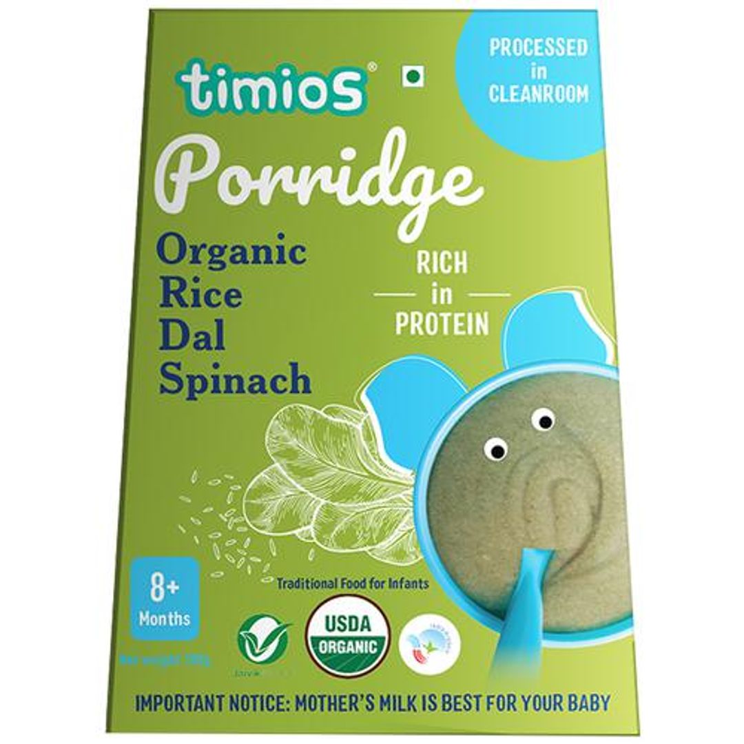 Porridge - Organic Rice, Dal & Spinach, For Babies 8+ Months