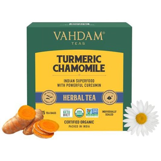 Organic Turmeric Chamomile Tea Bags - Calming Tea