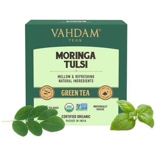 Organic Moringa Tulsi Green Tea - Energy Booster Herbal Tea