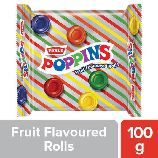 Poppins Candy - Fruit Flavoured Rolls, Tangy & Crunchy