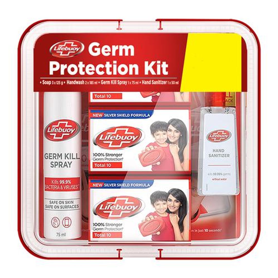 Germ Protection Kit (Soap, Handwash, Hand Sanitizer & Germ Kill Spray)