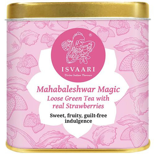 Mahabaleshwar Magic Herbal Loose Green Tea with Real Strawberries