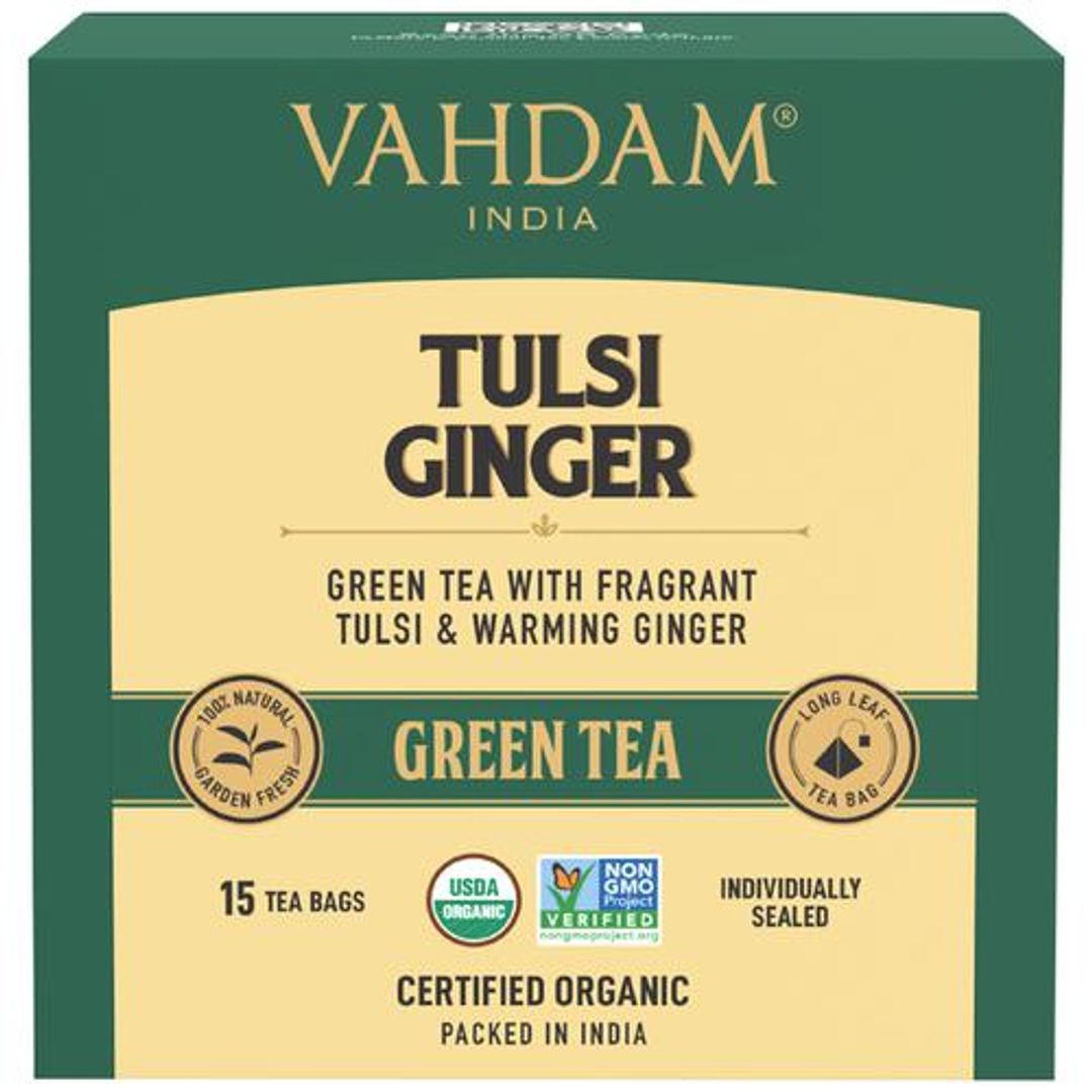 Tulsi Ginger Green Tea Bags