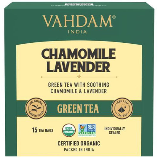 Chamomile Lavender Green Tea Bags - Calming Tea For Sleep