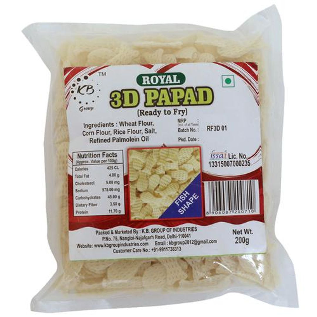 3d Papad - Fish Shape