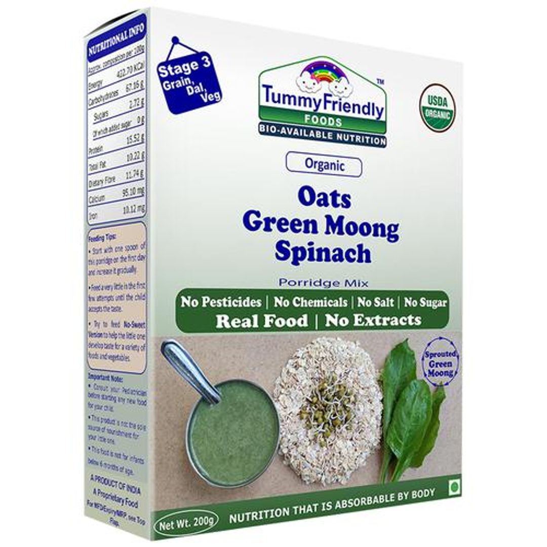 Organic Oats, Green Moong, Spinach Porridge Mix