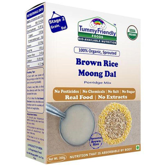 100% Organic Sprouted Brown Rice, Moong Dal Porridge Mix