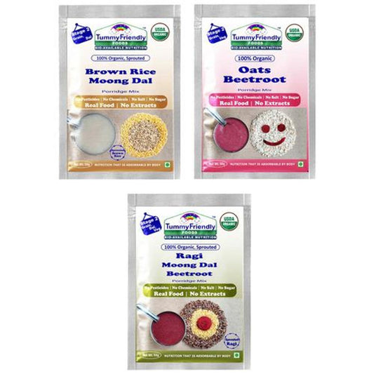 Organic Stage 2 Sprouted Porridge Mixes Cereal - Trial Packs, 6+ Months