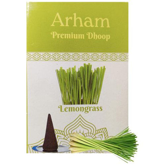 Arham Premium Dhoop Cone - Lemon Grass