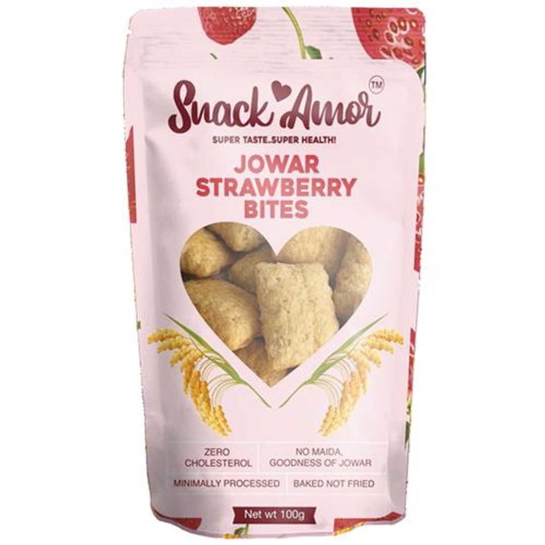 Jowar Strawberry Bites - Zero Cholesterol