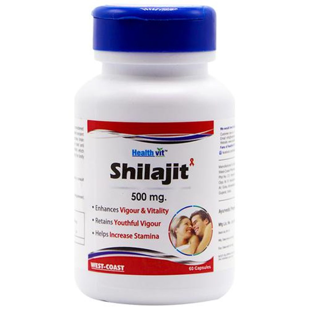 Shilajit/Asphaltum Extract Powder 500 mg Capsules - Increase Vigor & Vitality