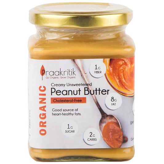 Organic Peanut Butter - Creamy Unsweetened, Cholesterol-Free