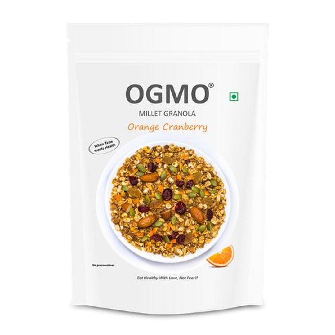 Millet Granola - Orange Cranberry, Rich In Wholegrain, Super Seeds & Indian Spices