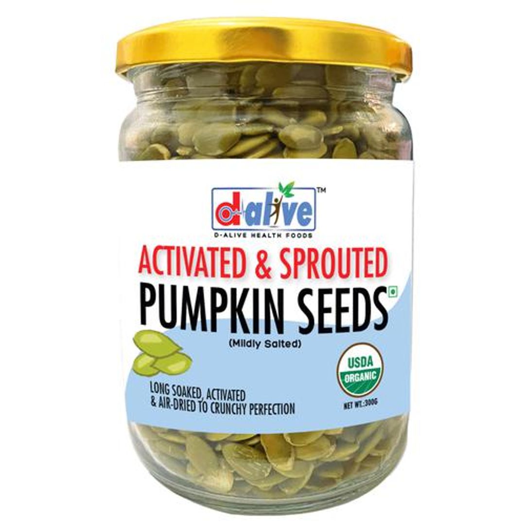 Activated & Sprouted Pumpkin Seeds - Mildly Salted (USDA Organic, Long Soaked & Air Dried to Crunchy Perfection)