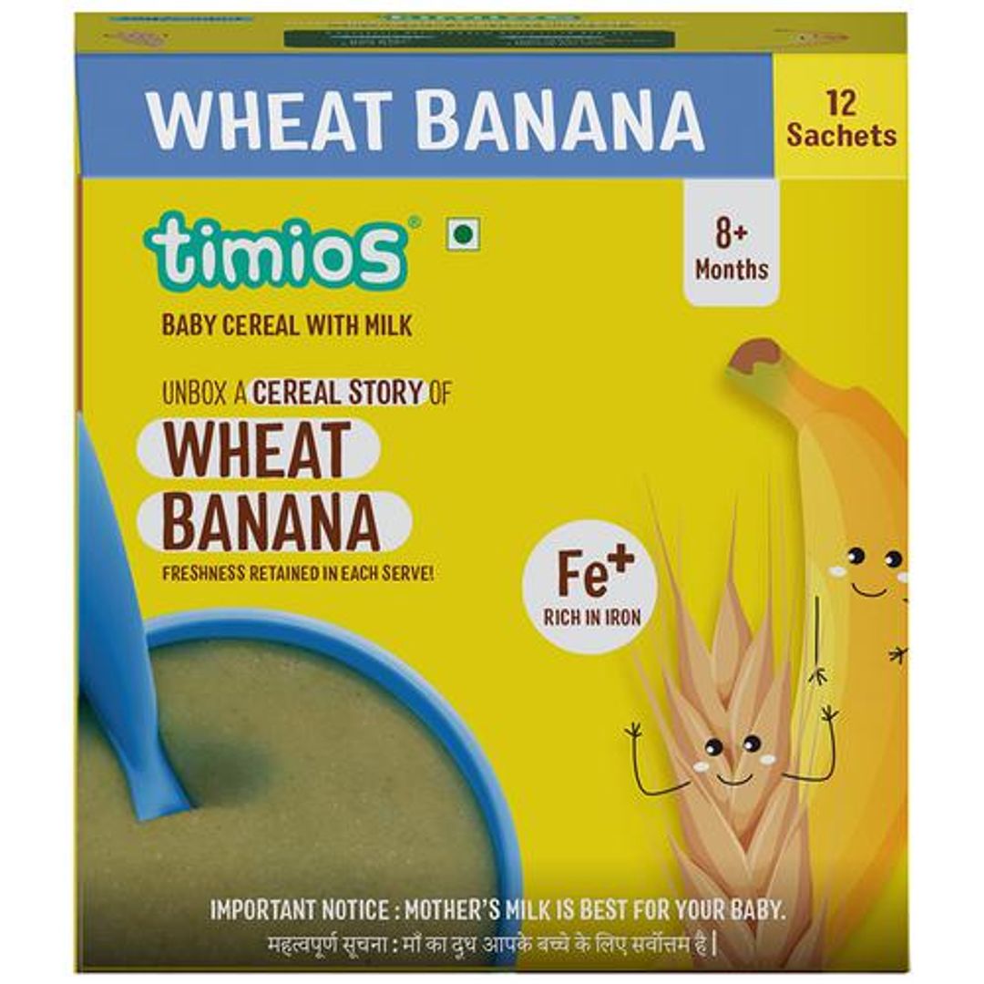 Baby Cereal With Milk - Wheat Banana, 8+ Months