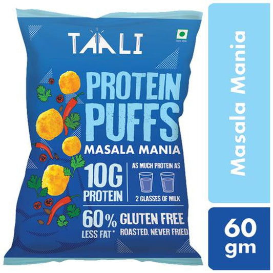 Protein Puffs - Roasted, Gluten Free, No Maida & MSG, Masala Mania Flavour