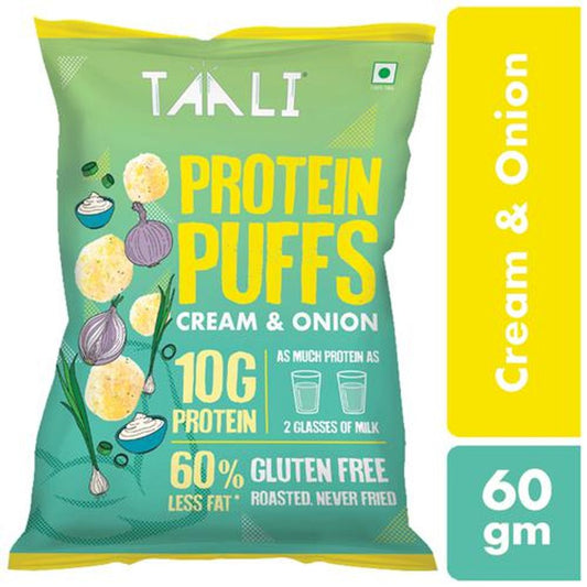 Protein Puffs - Roasted, Gluten Free, No Maida & MSG, Cream & Onion Flavour