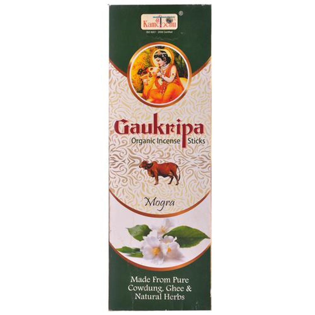 Gaukripa Organic Incense Agarbatti Sticks - Mogra, Made From Cow Dung, Ghee, Herbs