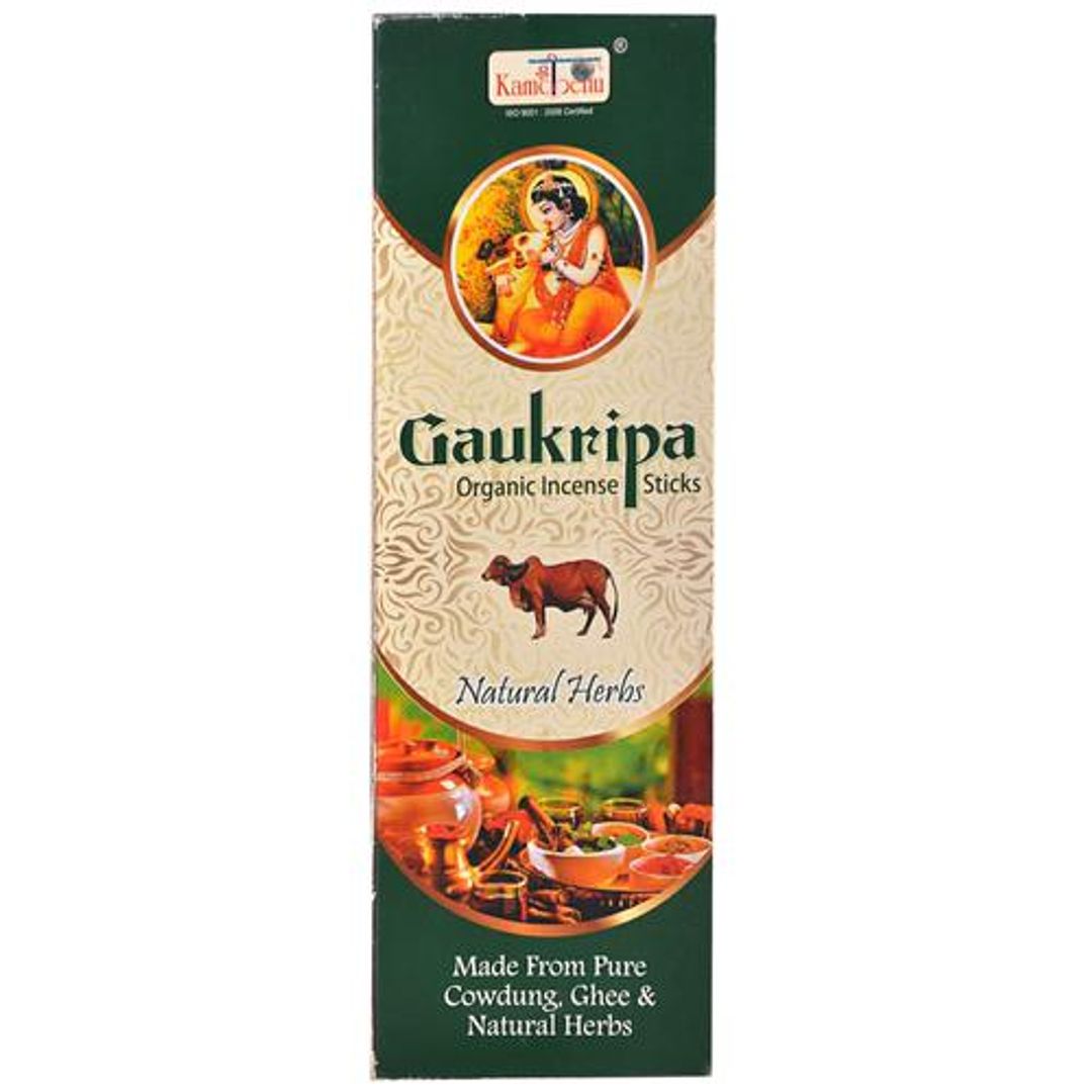 Gaukripa Organic Incense Agarbatti Sticks - Natural Herbs, Made From Cow Dung, Ghee