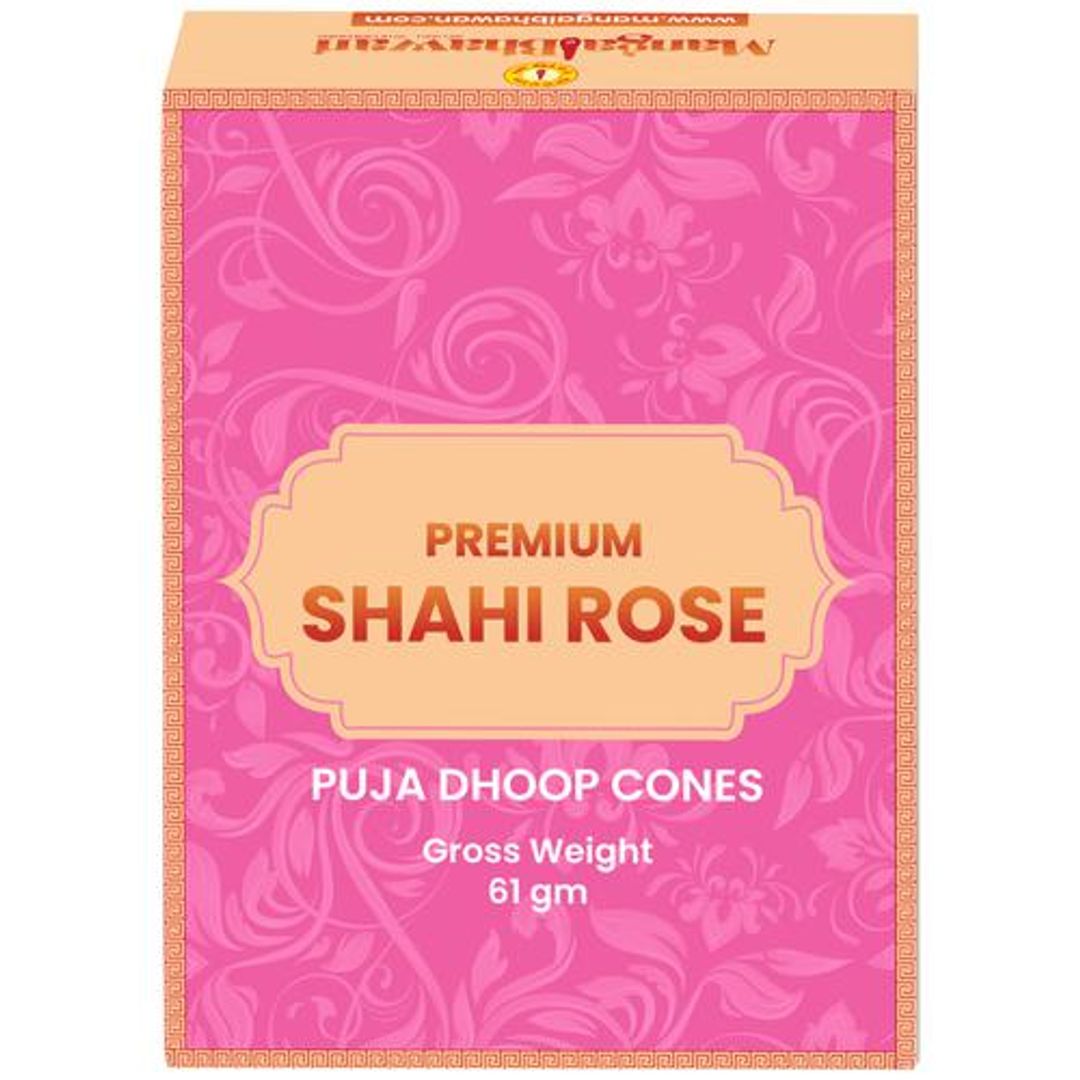 Shahi Rose Pooja Dhoop Cone - With Stand