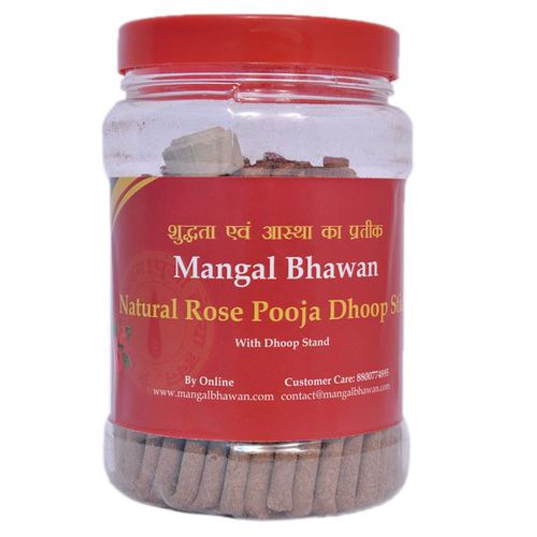 Natural Rose Pooja Dhoop Stick - With Stand