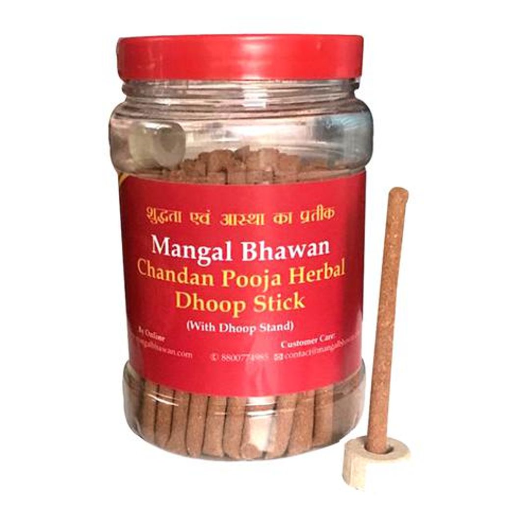 Chandan Pooja Herbal Dhoop Stick - With Stand