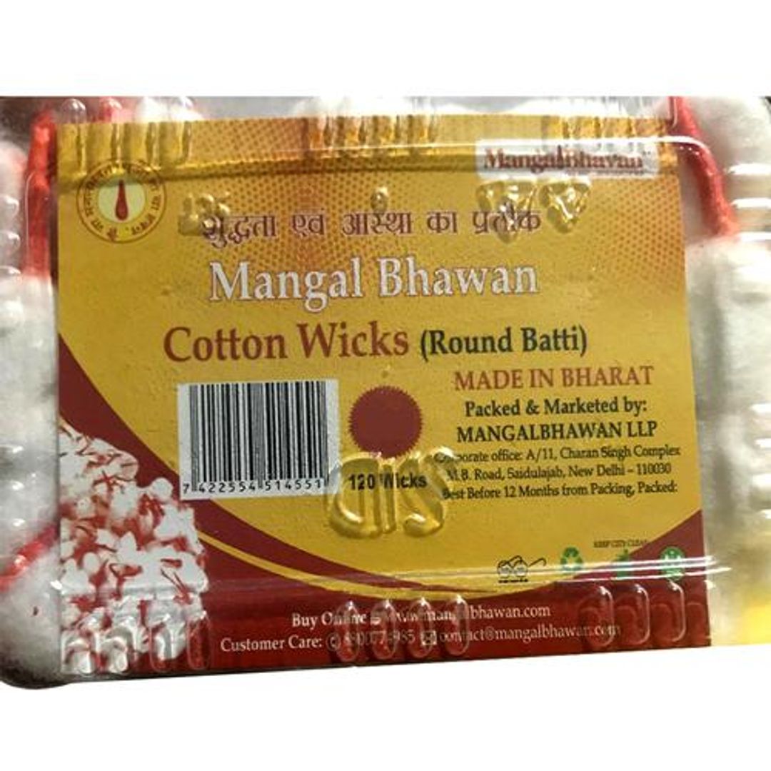 Cotton Wicks - Pure Kesar, Round Batti