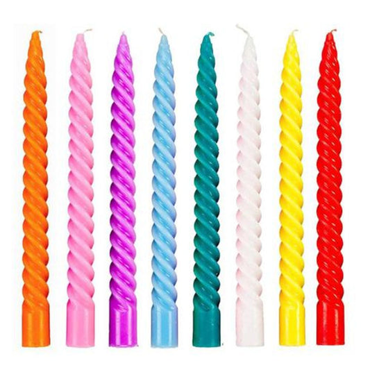 Round Long Stand Wax Candles - For Festive Decoration, Assorted Colours