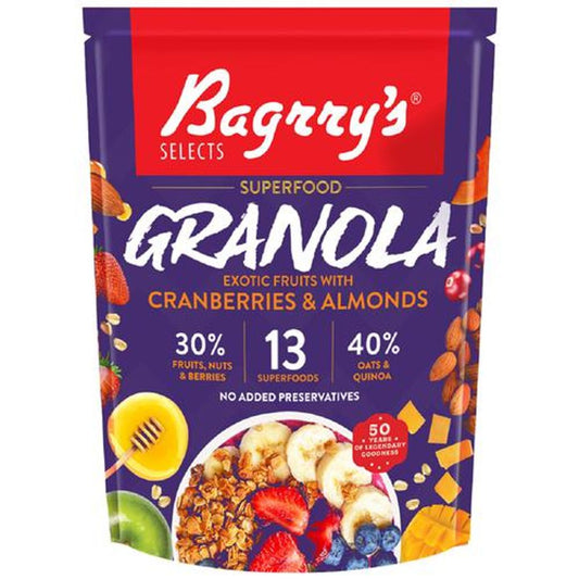 Bagrry`S Superfood Granola  - Exotic Fruits With Cranberri 400 g Pouch