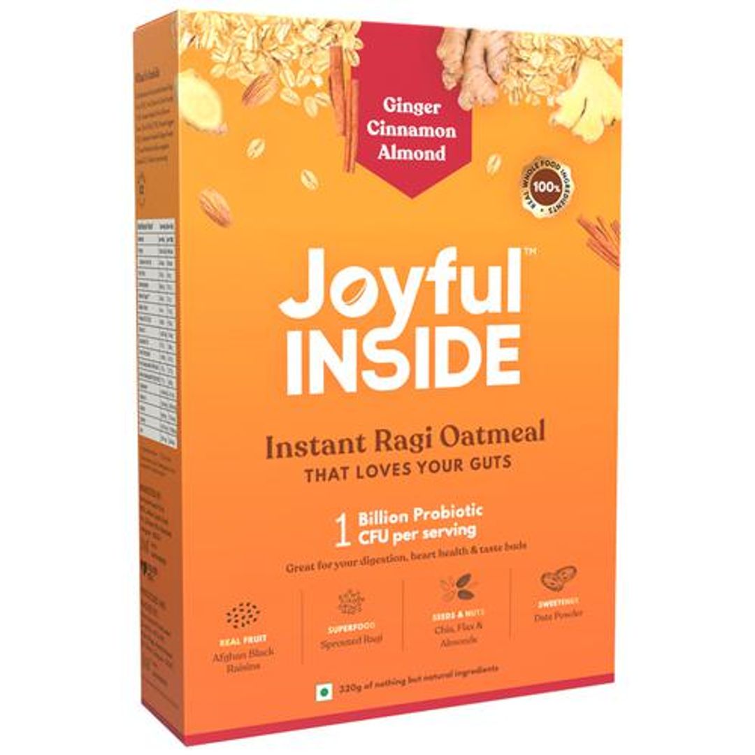 Instant Ragi Oatmeal - Ginger Cinnamon Almond, Seeds & Nuts, Real Fruit