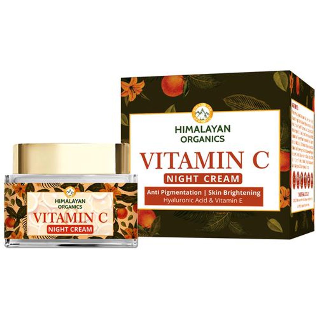 Vitamin C Night Cream - With Hyaluronic Acid, For Skin Brightening