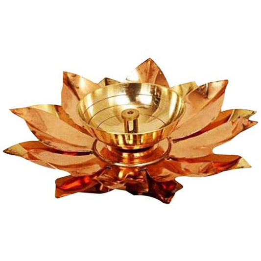 Fancy Lotus Leaf Diya/ Oil Lamp - Mini ,Small Size