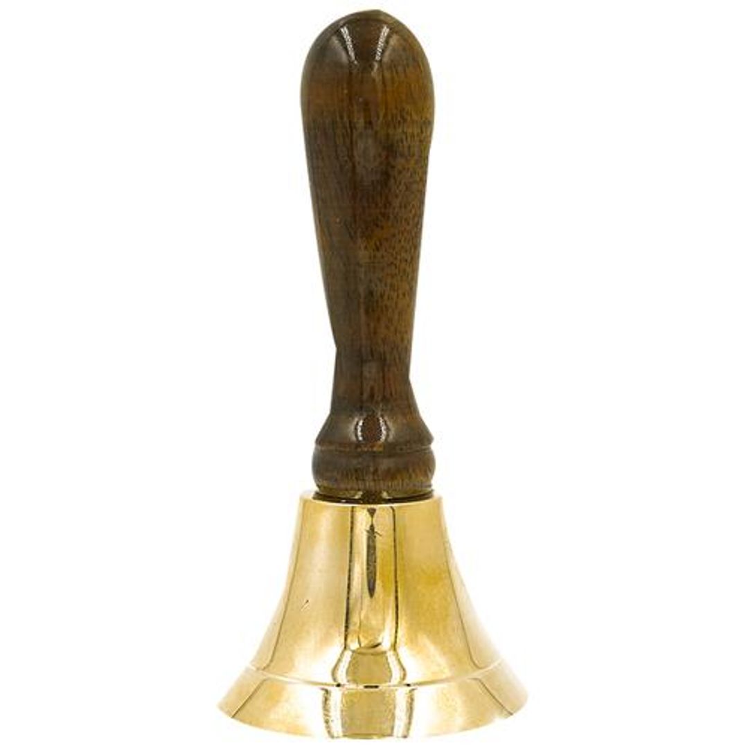 Nitya Brass Puja Bell - Wooden Handle