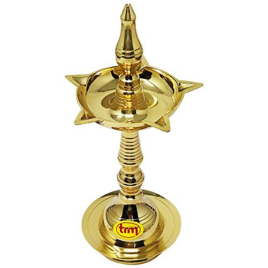 Kerala Fancy Diya Stand - No. 10, Brass Lamp Stand For Pooja Use