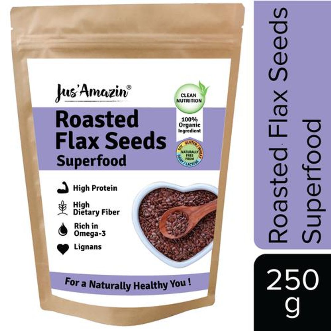 Roasted Organic Flax Seeds - High Protein Superfood, Rich in Fiber & Omega-3, Superfood