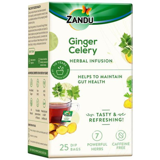 Ginger Celery Ayurvedic Infusion/Kadha - Herbal Tea for Gut Health, Good Digestion