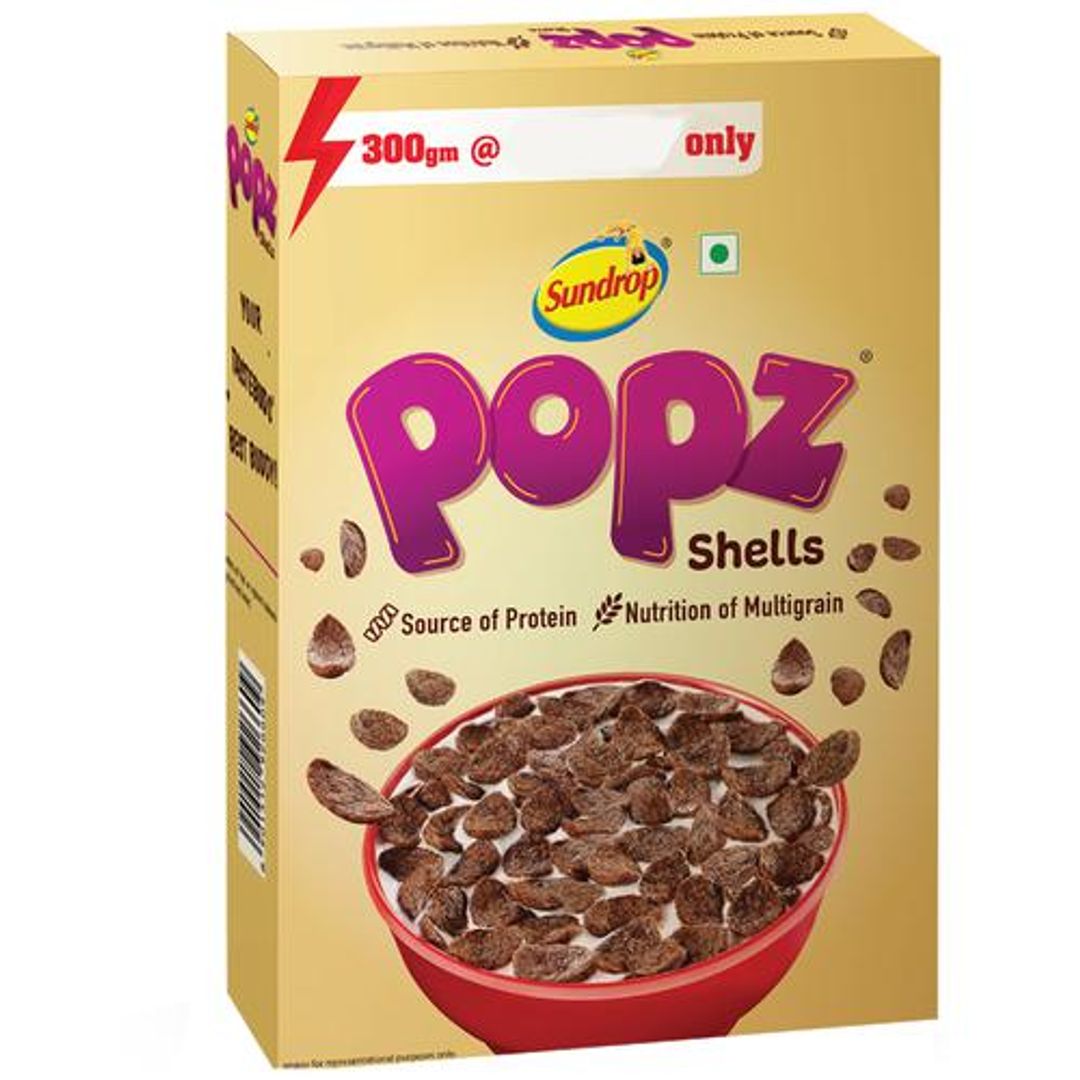 Popz Shells Breakfast Cereal - Multi Grain Choco Flakes, Choco Fills