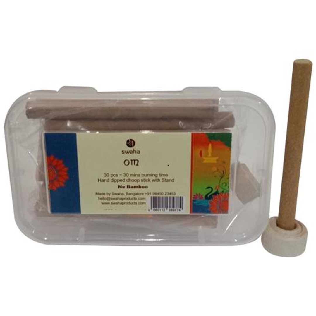 Om Hand Dipped Dhoop/Agarbatti Stick - With Stand, Exotic Aroma