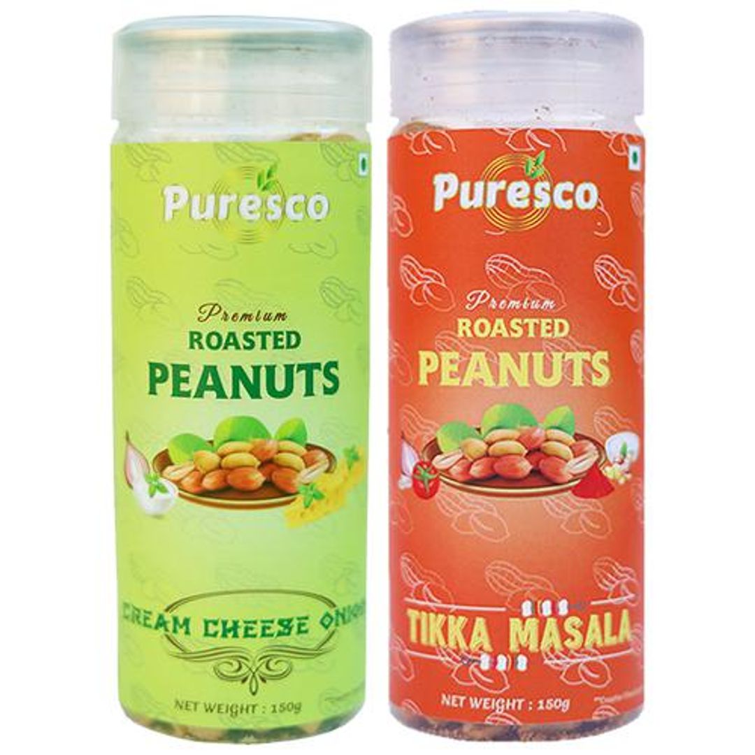 Premium Roasted Peanuts - Healthy, Cream Cheese Onion & Tikka Masala Flavours