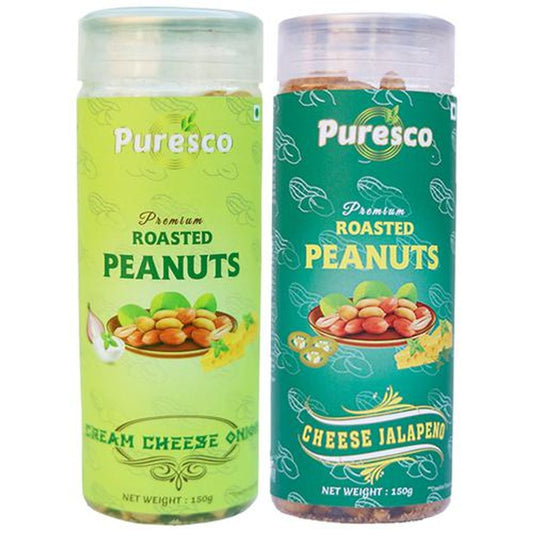 Premium Roasted Peanuts - Healthy, Cream Cheese Onion & Cheese Jalapeno Flavours