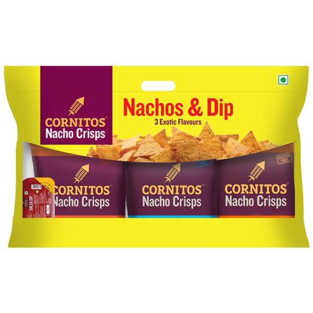 Nacho Crisps & Dip - No Preservatives & Gluten Free, Healthy Snacks