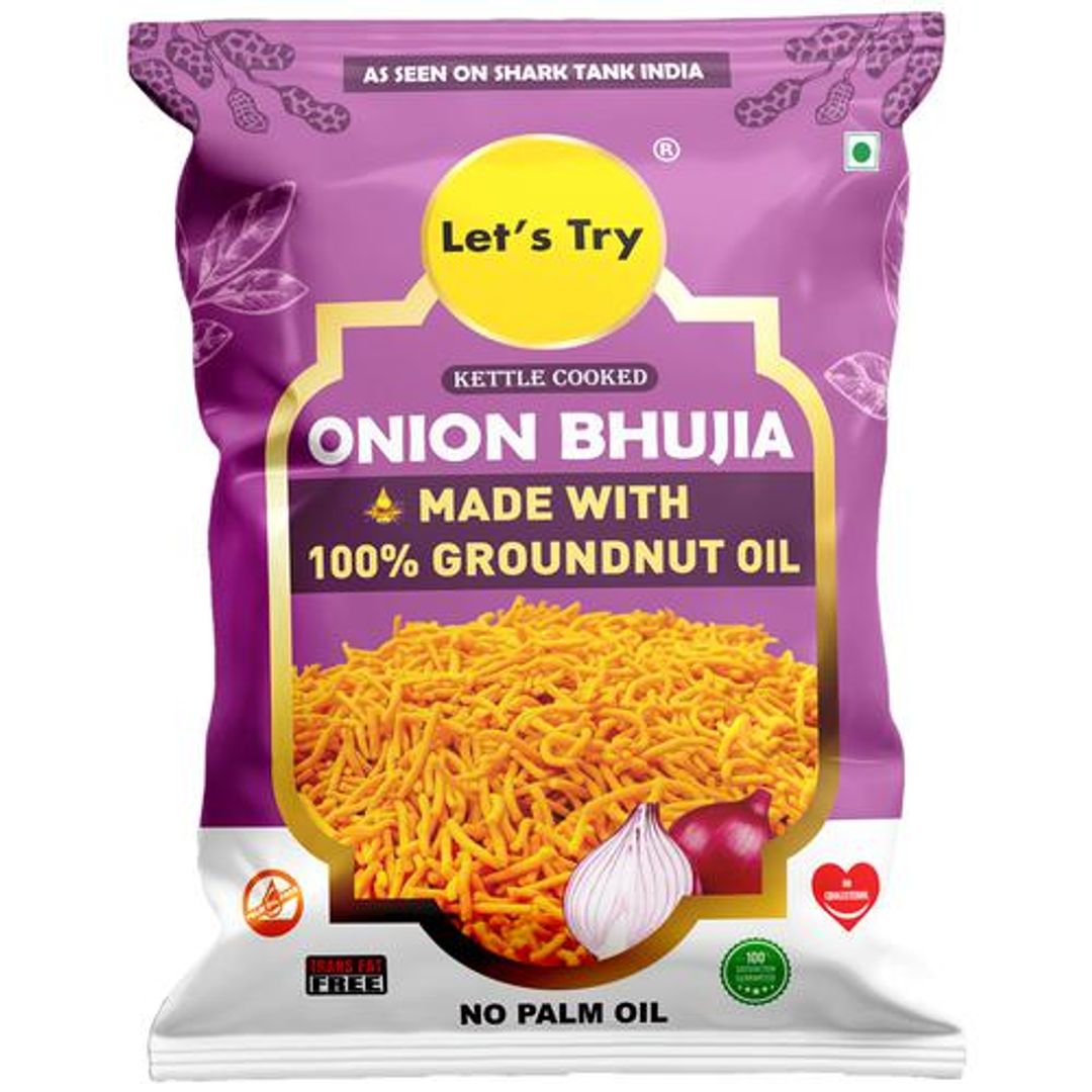 Kettle Cooked Onion Bhujia - Made With 100% Groundnut Oil