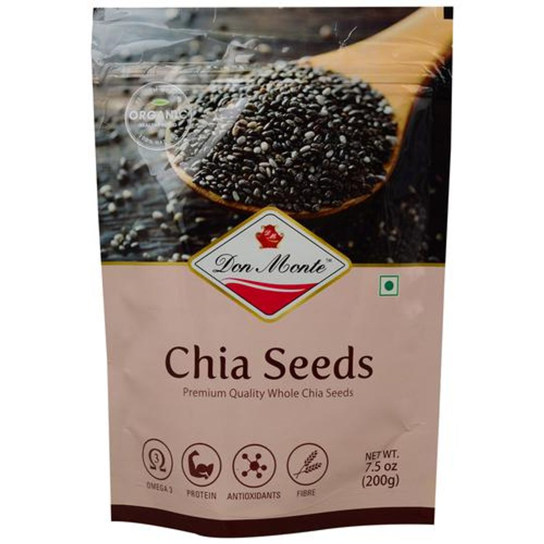 Organic Chia Seeds - Premium Quality, Superfood, For Baking, Salads,Soups