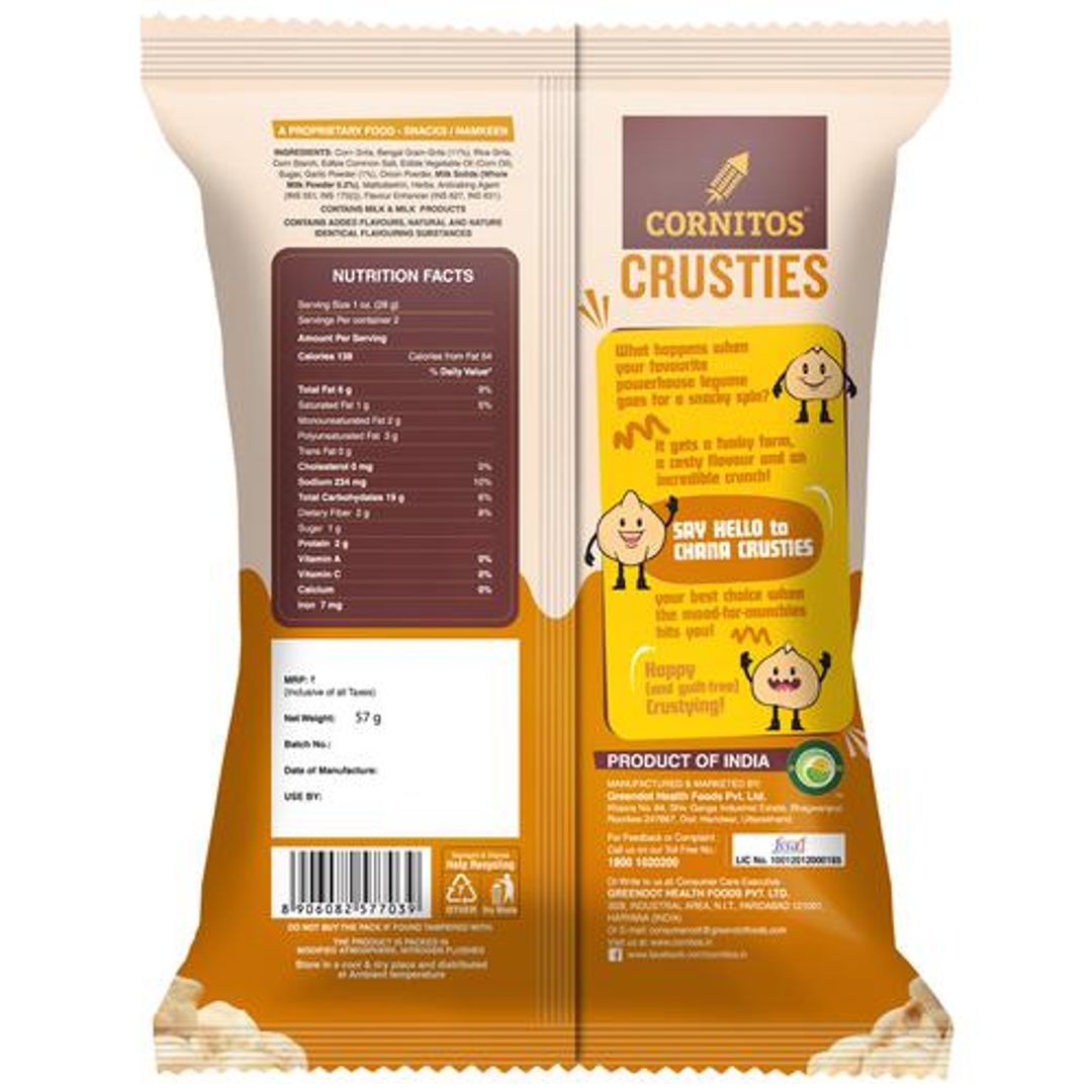 Crusties Chana Snacks - Cholesterol & Gluten Free, Cheesy Garlic