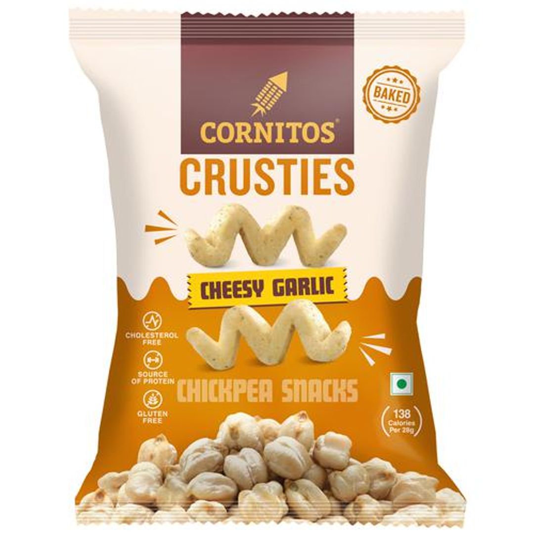 Crusties Chana Snacks - Cholesterol & Gluten Free, Cheesy Garlic