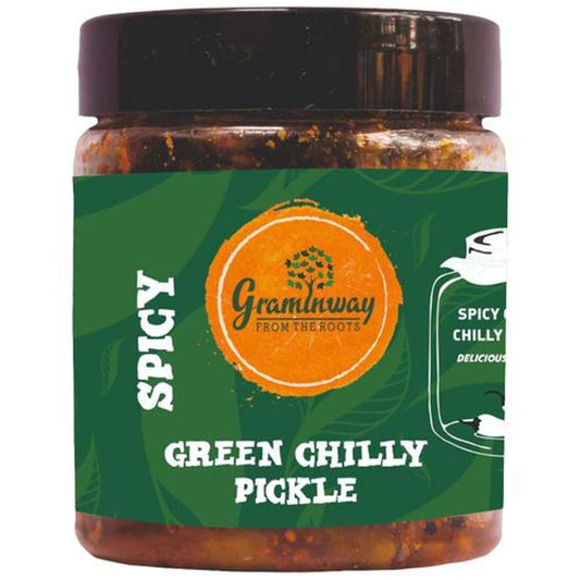 Spicy Green Chilli Pickle -  Improves Digestion, Rich In Dietary Fibre