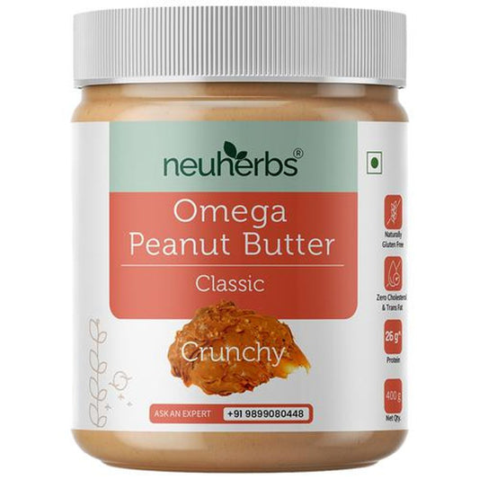 Classic Peanut Butter - Crunchy, With Omega-3, Gluten Free, 26 g Protein, NON-GMO