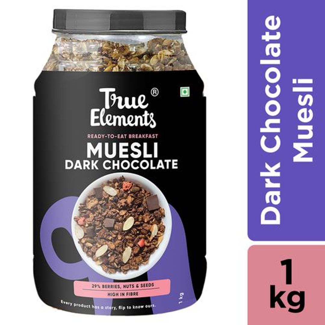 Dark Chocolate Muesli - Nuts & Berries, Rich In Antioxidants, Ready To Eat Breakfast